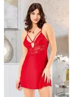 Göğüs Dekolteli Saten KIsa Kadın Gecelik Miss Laris 2072 Kırmızı