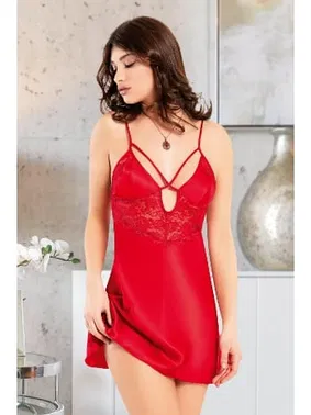 Miss Laris Göğüs Dekolteli Saten KIsa Kadın Gecelik Miss Laris 2072 - Alternatif Görünüm