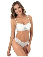 Straplez Dantelli Kadın Sütyen Takım Godewo 2085 Ekru detay görünüm