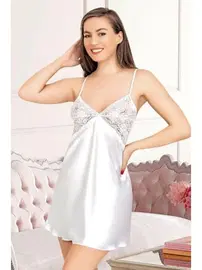 Miss Laris Dantelli Saten İp Askılı Kadın Gecelik Miss Laris 2088