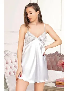 Miss Laris Dantelli Saten İp Askılı Kadın Gecelik Miss Laris 2088 - Alternatif Görünüm