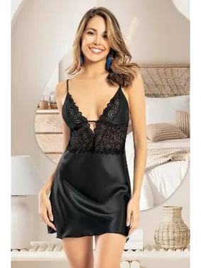 Miss Laris Dantelli Göğüs Dekolteli Saten Gecelik Miss Laris 2103