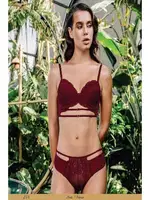 Dantelli Pencereli Balenli Sütyen Külot Takım Büşra 244 Bordo