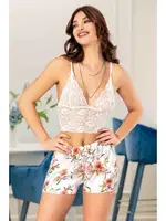 Çiçekli Dantel Büstiyerli Fantazi Şort Takım Miss Laris 3045 Görsel