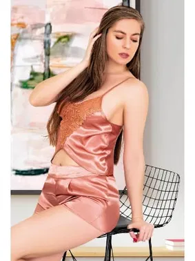 Miss Laris Göbek Dekolteli Saten Kadın Gecelik Miss Laris 3091