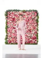 3lü Yazlık Desenli Sabahlıklı İp Askılı Likra Viskon Kadın Pijama Takımı 25193 Pudra