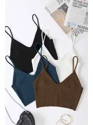 Angelsin 4 lü Paket Askılı Bluz Crop Angelsin MS 3910 Çok Renkli