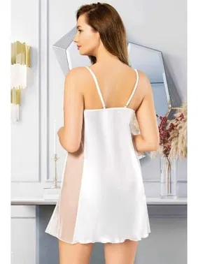 Miss Laris Büyük Beden Transparan Saten Gecelik Miss Laris 4023 - Alternatif Görünüm