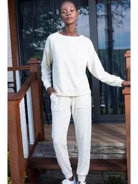 Vienetta Geniş Cepli Ekru Uzun Kollu Kadın Pijama Takım Vienetta 405057