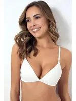 Desteksiz Üçgen Kap Kadın Sütyen 4055 Godewo Ekru farklı açı