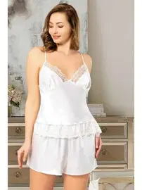 Miss Laris Dantelli Büyük Beden Şort Pijama Takımı Miss Laris 4223