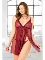 Önden Yırtmaçlı Büyük Beden Fantazi Gecelik Miss Laris 4407