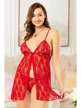 Miss Laris Önden Yırtmaçlı Askılı Büyük beden Kadın Gecelik Miss Laris 4410