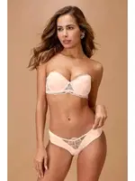 Dantelli Straplez Destekli Sütyen Takım Nurteks 4571 Pudra