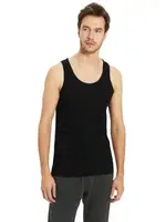 6lı Paket Erkek Penye Ribana Atlet Güryıldız 24003 - 6 ADET Siyah detay görünüm