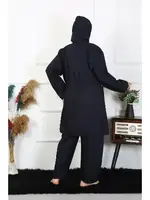 Lacivert Büyük Beden Kadın Tesettür Mayo Akbeniz 55015 Lacivert farklı açı