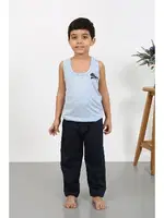 Sıfır Kol Erkek Çocuk Penye Pijama Takım Mavi Akbeniz 20439 görsel 4