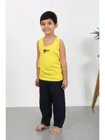 Erkek Çocuk Sıfır Kol Penye Pijama Takım Sarı Akbeniz 20439