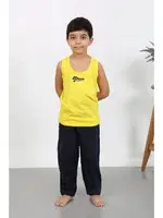 Erkek Çocuk Sıfır Kol Penye Pijama Takım Sarı Akbeniz 20439 detay görünüm