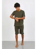 Kısa Kolu Erkek Pamuk Alt Üst Kaprili Pijama Takım Haki Akbeniz Akbeniz 6872 Haki