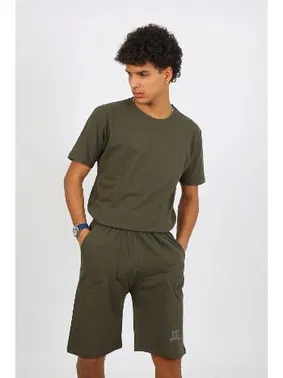 Akbeniz Kısa Kolu Erkek Pamuk Alt Üst Kaprili Pijama Takım Haki Akbeniz Akbeniz 6872 - Alternatif Görünüm