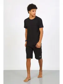 Akbeniz Siyah Penye Alt Üst Kaprili Erkek Pijama Takım Akbeniz 6872