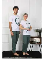 Pamuk Sevgili Kombini Erkek Pijama Takımı Beyaz Akbeniz 50127  Beyaz görsel 4