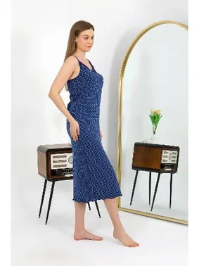 Akbeniz İp Askılı Uzun Yırtmaçlı Penye Gecelik Akbeniz 90130 - Alternatif Görünüm