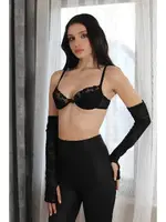 Balenli Dantelli Toparlayıcı Kadın Sütyen Takım Akbeniz 3462 Siyah