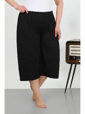 Akbeniz Büyük Beden Bürümcük Kadın Kapri Akbeniz 27561 - Alternatif Görünüm