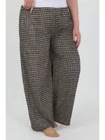 Kareli Büyük Beden Bürümcük Kadın Pantolon Akbeniz 210076 Kahve farklı açı