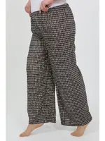 Kareli Büyük Beden Bürümcük Kadın Pantolon Akbeniz 210076 Kahve görsel 4