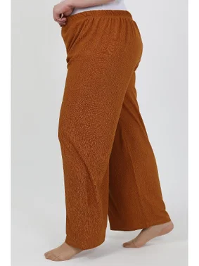 Akbeniz Büyük Beden Beli Lastikli Bürümcük Kadın Pantolon Akbeniz 210076 - Alternatif Görünüm