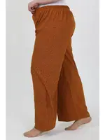 Büyük Beden Beli Lastikli Bürümcük Kadın Pantolon Akbeniz 210076 Kiremit detay görünüm