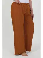 Büyük Beden Beli Lastikli Bürümcük Kadın Pantolon Akbeniz 210076 Kiremit farklı açı