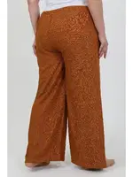 Büyük Beden Beli Lastikli Bürümcük Kadın Pantolon Akbeniz 210076 Kiremit görsel 4