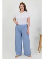 Rahat Kesim Büyük Beden Bürümcük Kadın Pantolon Akbeniz 210076 Mavi