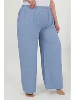 Rahat Kesim Büyük Beden Bürümcük Kadın Pantolon Akbeniz 210076 Mavi farklı açı