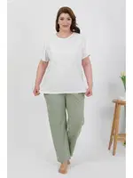 Büyük Beden Kısa Kol Penye Pijama Takımı Beyaz Akbeniz 202510 Beyaz farklı açı