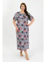 Büyük Beden Kısa Kol Somon Anne Gecelik Akbeniz 1377 Somon görsel 4