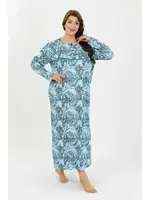 Büyük Beden Uzun Kol Mavi Anne Gecelik Akbeniz 1378 Mavi farklı açı