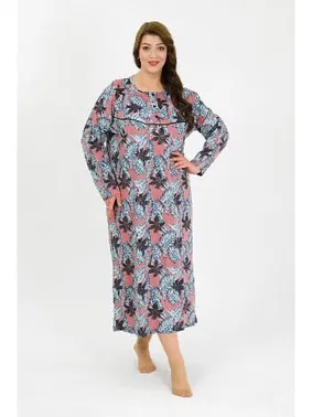 Akbeniz Büyük Beden Uzun Kol Somon Anne Gecelik Akbeniz 1378