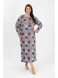 Akbeniz Büyük Beden Uzun Kol Somon Anne Gecelik Akbeniz 1378