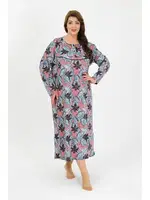 Büyük Beden Uzun Kol Somon Anne Gecelik Akbeniz 1378 Somon