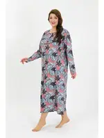 Büyük Beden Uzun Kol Somon Anne Gecelik Akbeniz 1378 Somon detay görünüm