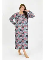 Büyük Beden Uzun Kol Somon Anne Gecelik Akbeniz 1378 Somon görsel 4