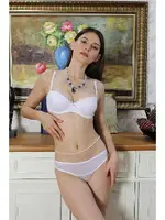 Straplez Dantelli Destekli Sütyen Takım Akbeniz 3982 Beyaz görsel 4