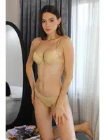 Metal Aksesuarlı Destekli Sütyen Takım Akbeniz 3804 Ten detay görünüm