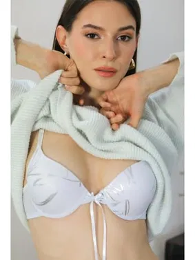 Akbeniz Desenli Destekli Balenli Kadın Sütyen Akbeniz 4920