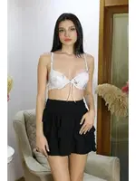 Desenli Destekli Balenli Kadın Sütyen Akbeniz 4920 Beyaz görsel 4